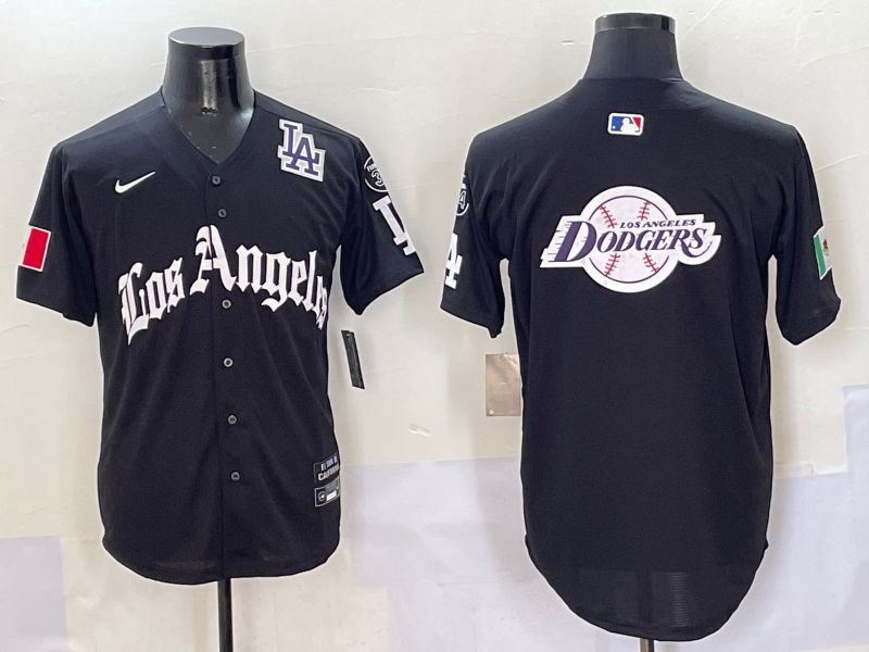 Men Los Angeles Dodgers Blank Black Five generations Joint Name 2025 Nike MLB Jersey style 35->los angeles dodgers->MLB Jersey